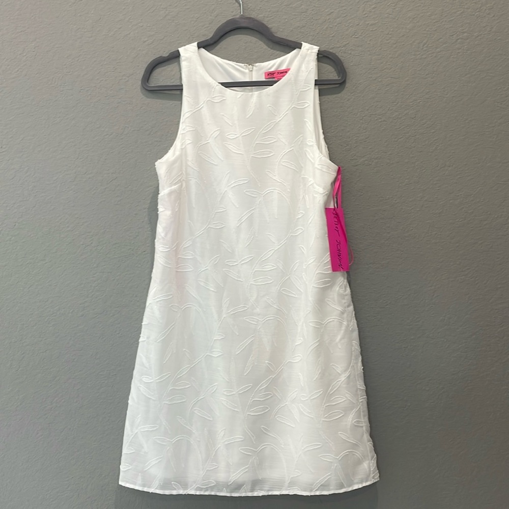 Betsey Johnson off white leaf print dress